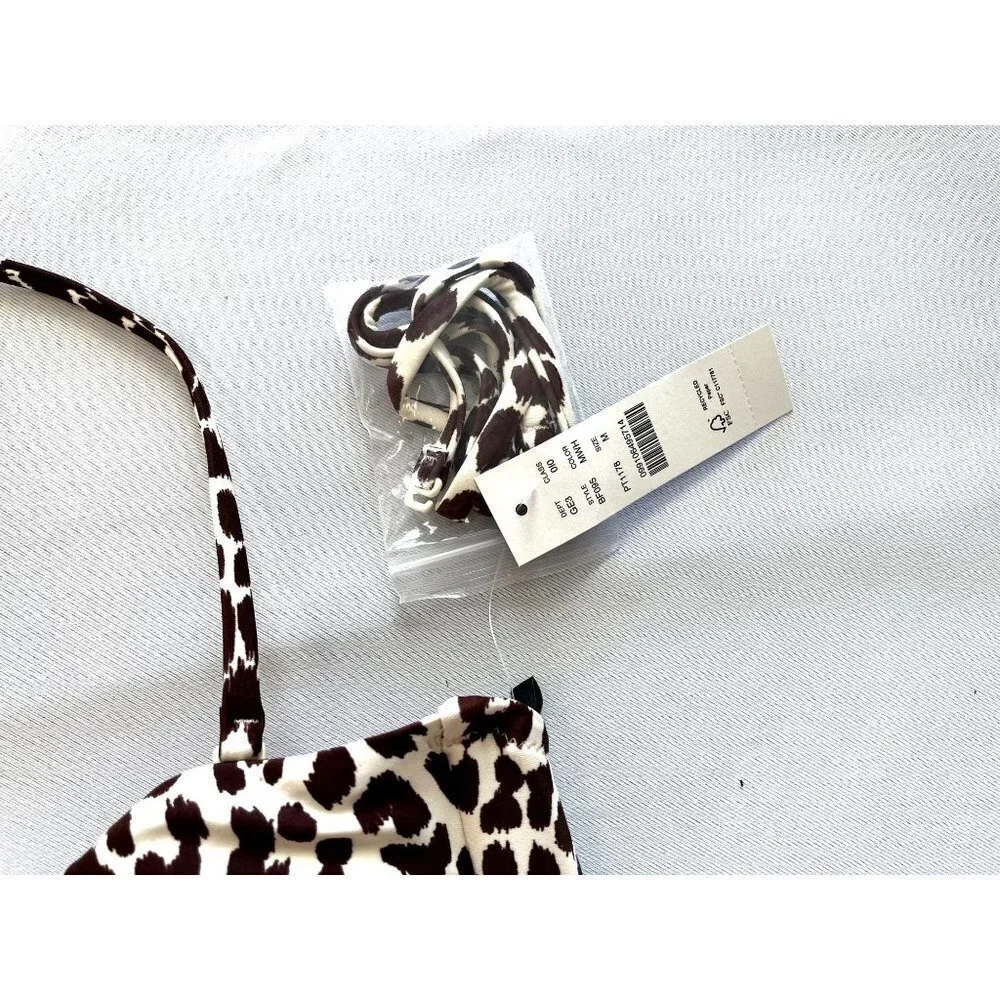 NWT J.Crew Knot Bandeau Leopard Print Bikini Top